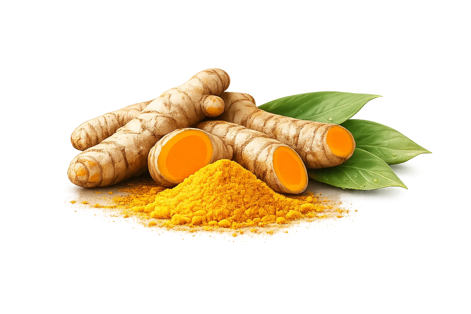 Freshly harvested Okinawan turmeric root